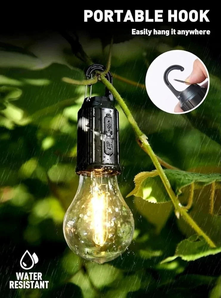Decorative Hanging Bulb with 3 Modes Tent Lamp for Camping Pac of 2